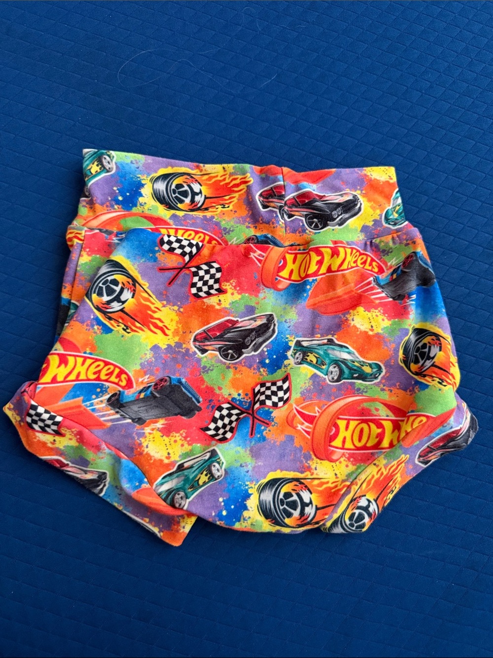 Kids' Multicolor Racing Print Bummies Shorts - Picture 2 of 2